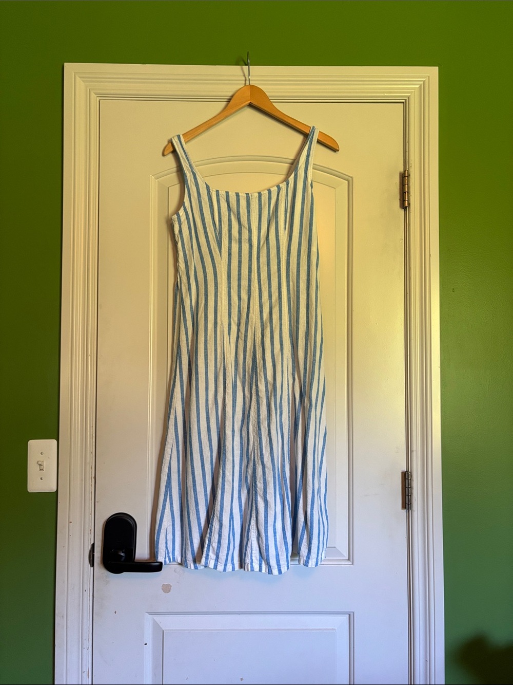 Old Navy Blue and White Striped Midi Sundress. Small Petite